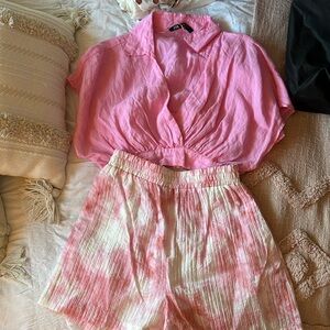Pink Linen Zara Set